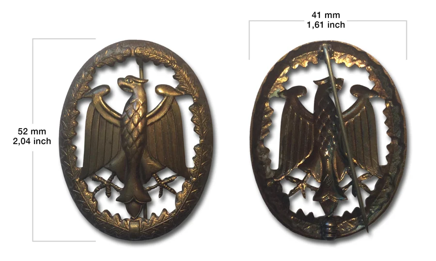 Leistungsabzeichen der Bundeswehr in Bronze, Vorder- und Rückseite